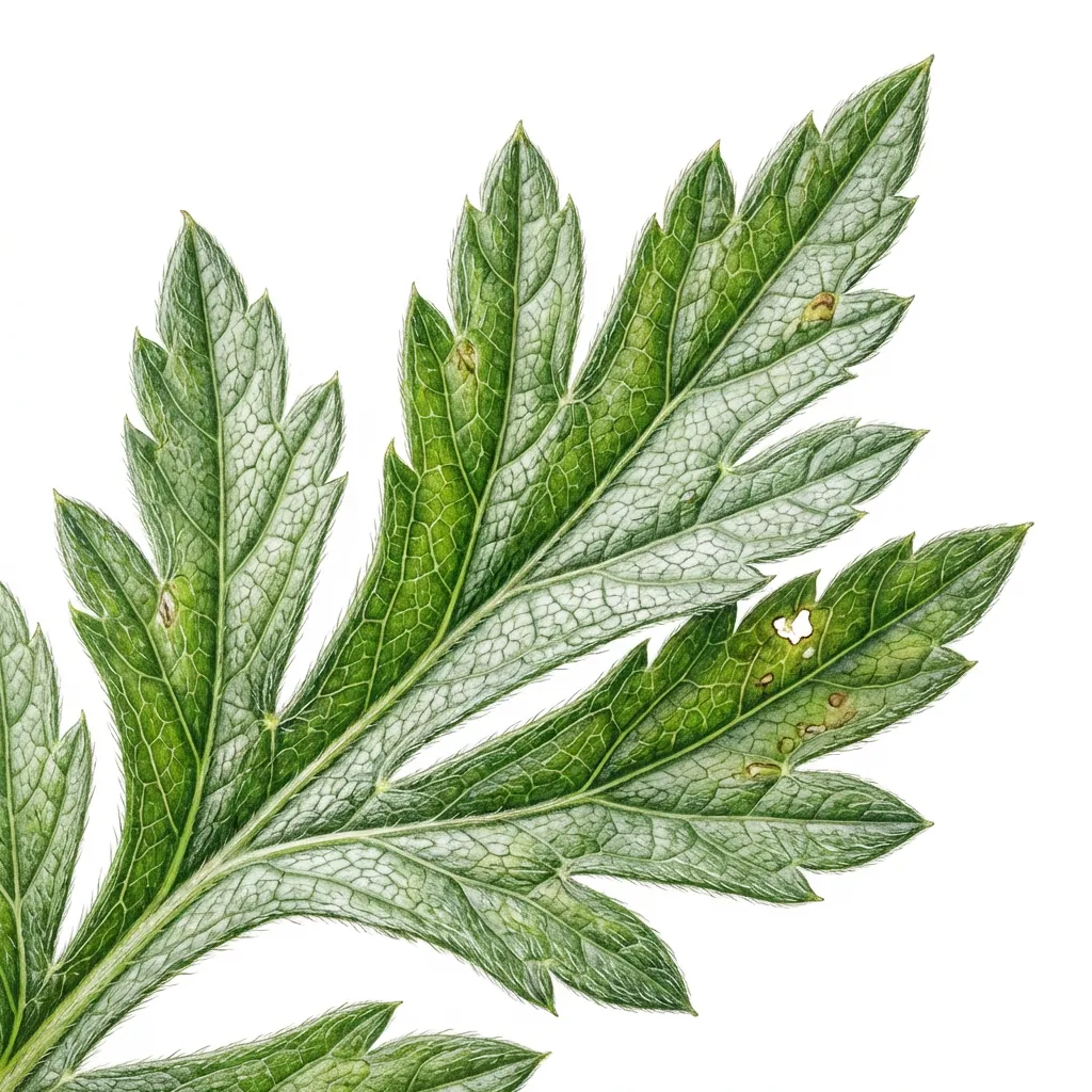 Nagadamani Leaf — botanical anatomy illustration