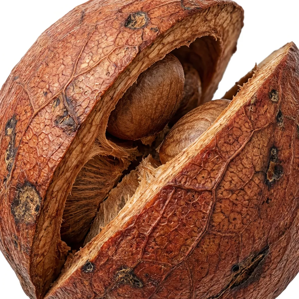 Nagkesar (Indian Rose Chestnut) Fruit — botanical anatomy illustration