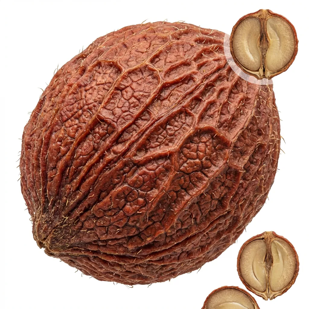 Nagkesar (Indian Rose Chestnut) Seed — botanical anatomy illustration