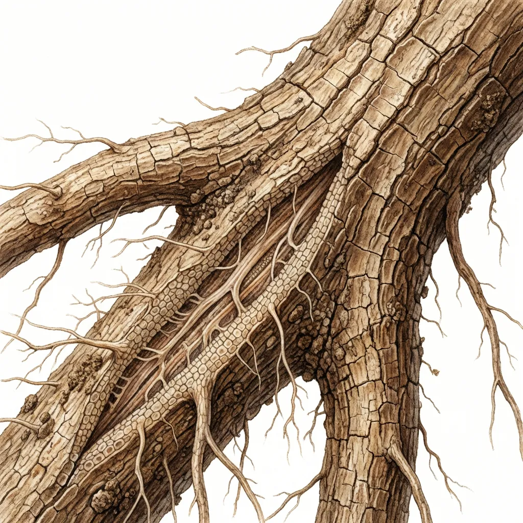 Prishniparni Root System — botanical anatomy illustration
