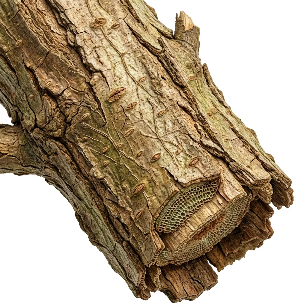 Shalaparni Bark & Stem — botanical anatomy illustration