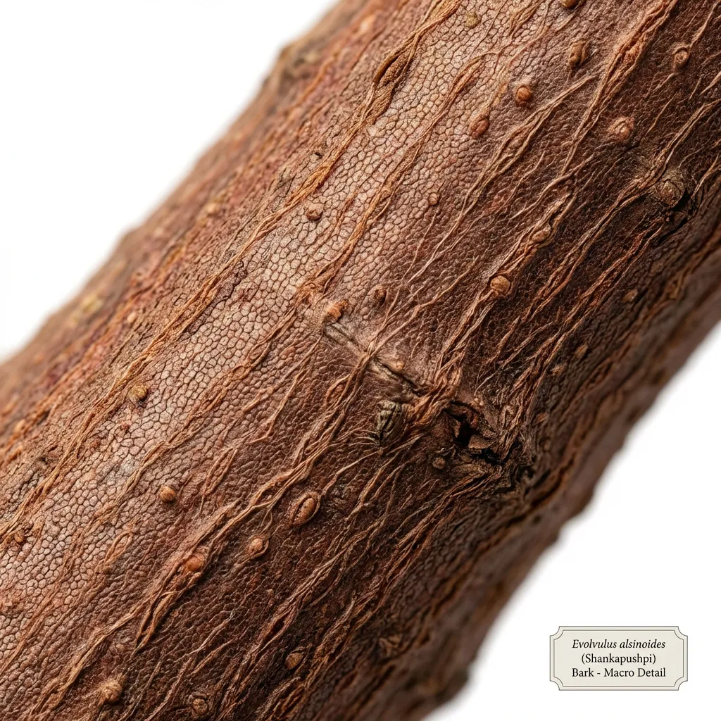Shankapushpi Evolvulus Bark & Stem — botanical anatomy illustration