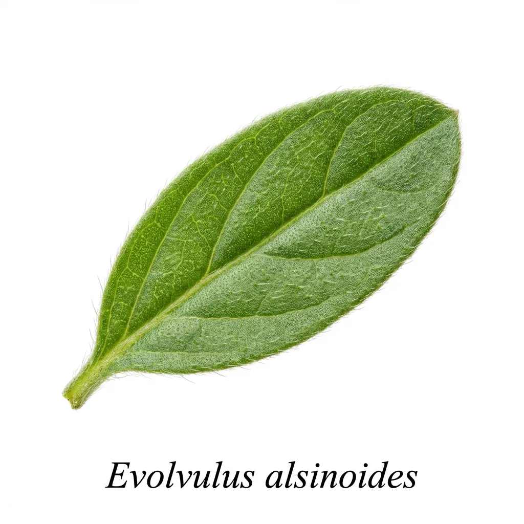 Shankapushpi Evolvulus leaf structure and venation pattern close-up