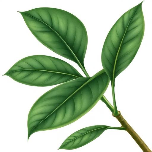 ZZ Plant Leaf — botanical anatomy illustration