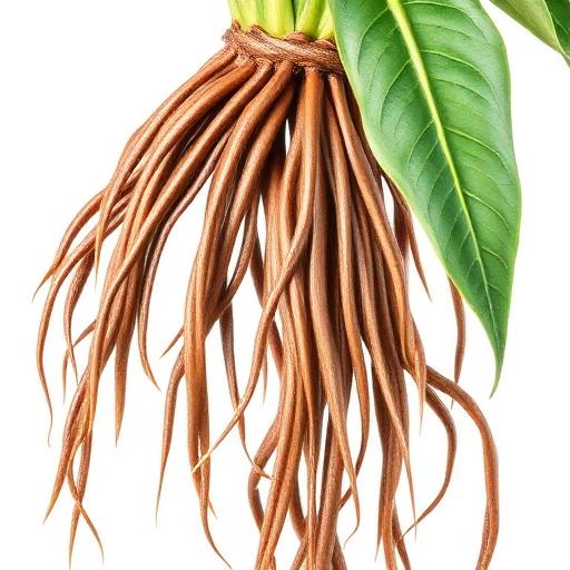 Monstera Root System — botanical anatomy illustration