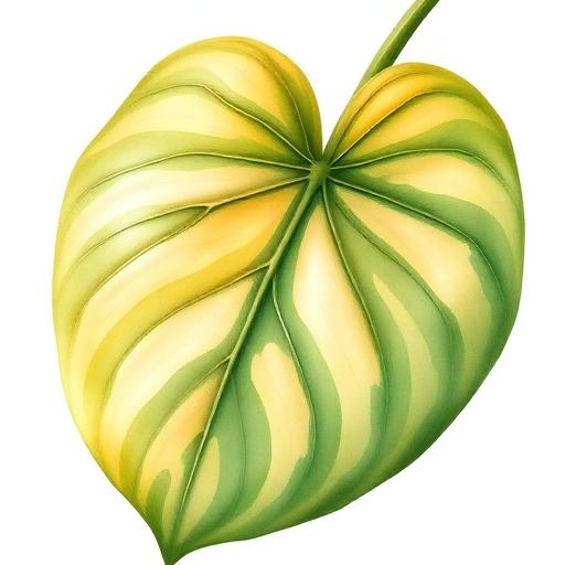 Pothos leaf structure and venation pattern close-up