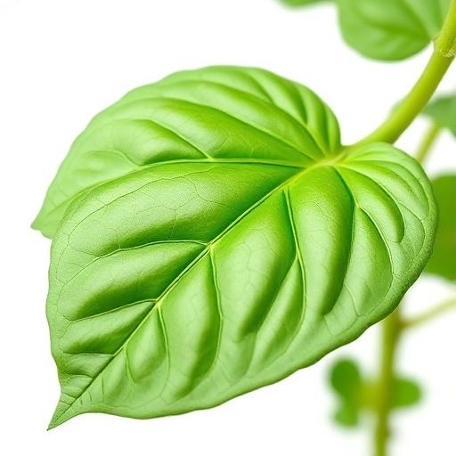 Ram Tulsi leaf structure and venation pattern close-up