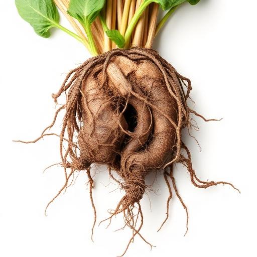 Ram Tulsi Root System — botanical anatomy illustration