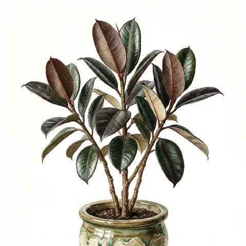 Burgundy Rubber Plant plant in natural habitat - complete guide