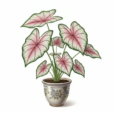 Caladium Pink Beauty plant in natural habitat - complete guide