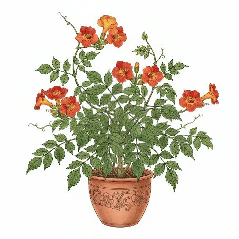 Campsis Radicans plant in natural habitat - complete guide