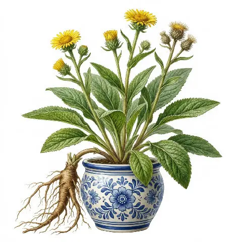 Pushkarmool (Elecampane) plant in natural habitat - complete guide